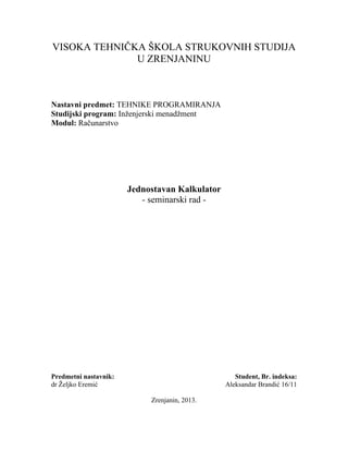 Jednostavni kalkulator