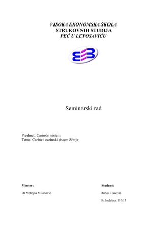 Carine i carinski sistem