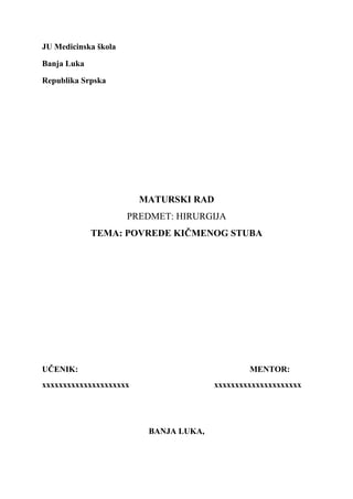 Povrede kičmenog stuba