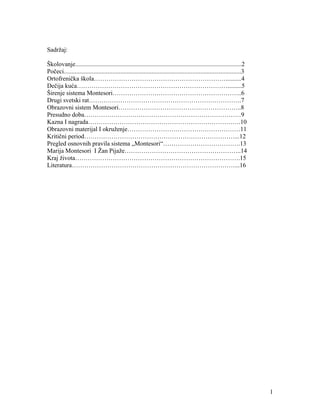 Život i delo Marije Montesori