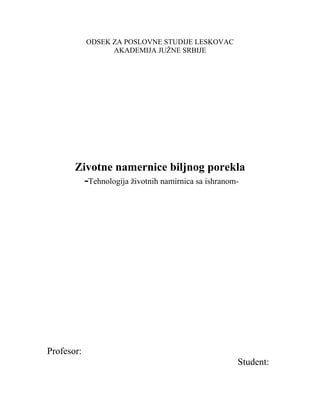 Životne namirnice biljnog porekla