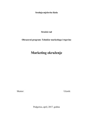 Marketing okruženje