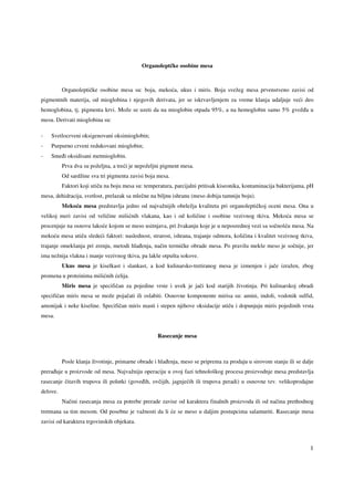 Organoleptčke osobine mesa