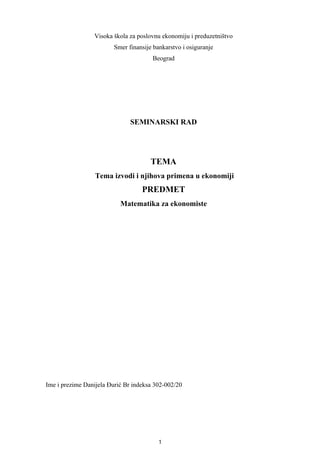 Izvodi i njihova primena