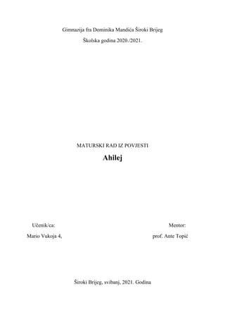 Ahilej: analiza lika i značaja u grčkoj mitologiji