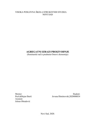 Agregatni izrazi proizvodnje