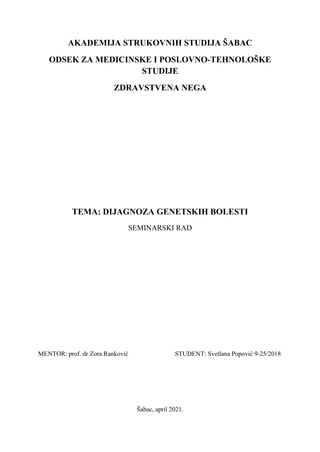 Dijagnoza genetskih bolesti