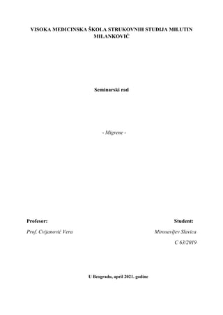 Migrene: seminarski rad