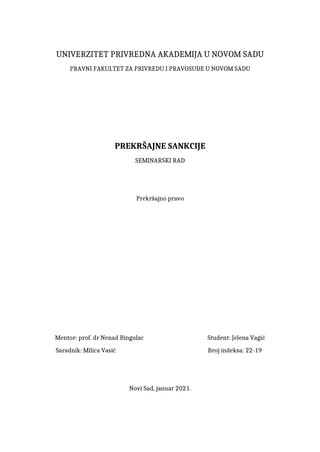 Prekršajne sankcije