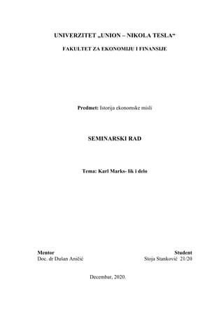 Karl Marks- lik i delo