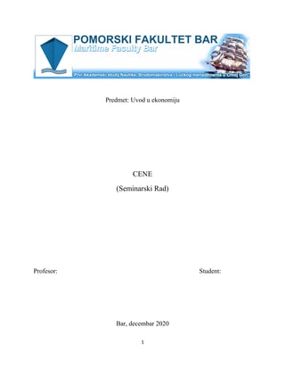 Cene: seminarski rad