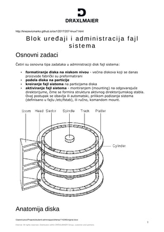 Blok uređaji i administracija fajl sistema