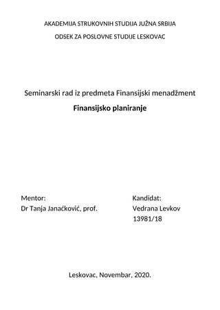 Finansijsko planiranje