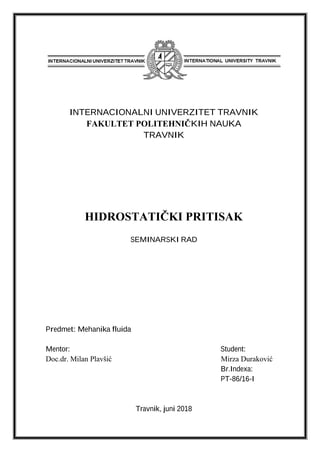 Hidrostatički pritisak