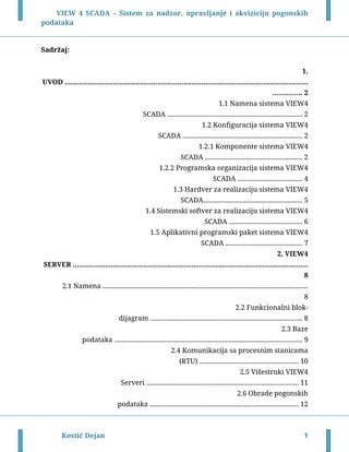 VIEW 4 SCADA – sistem za nadzor, upravljanje i aktivaciju pogonskih podataka