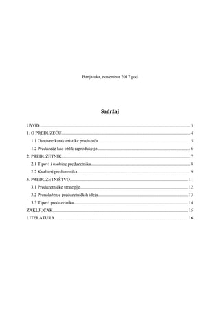 Preduzeće, preduzetnik i preduzetništvo