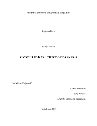 Život i rad Karla Teodora Drajera