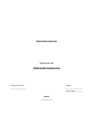 Elektronsko bankarstvo