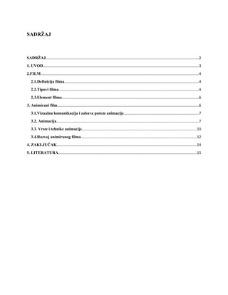 Razvoj animiranog filma: vizuelna komunikacija i tehnike