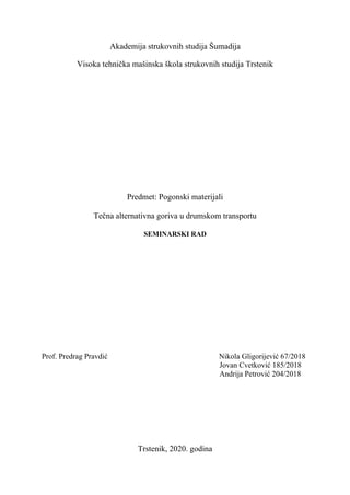 Tečna alternativna goriva u drumskom transportu