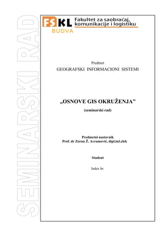 Osnove gis okruženja