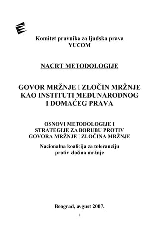 Govor mržnje i zločin mržnje kao instituti međunarodnog i domaćeg prava