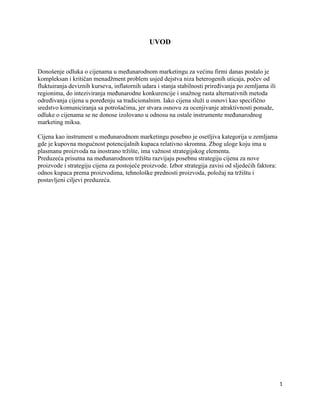 Cena kao instrument međunarodnog marketinga