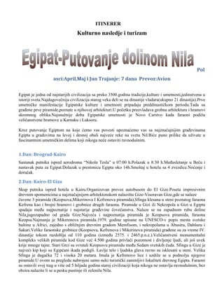 Egipat – Putovanje dolinom Nila