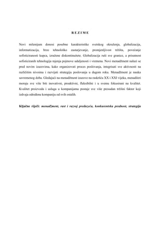 Uticaj menadzmnta na poslovanje preduzeća