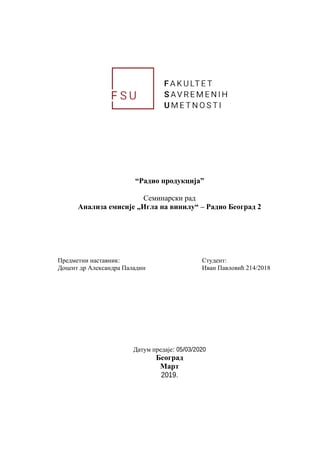 Analiza Emisije Igla na vinilu