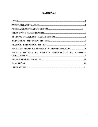 Klasifikacija sistema