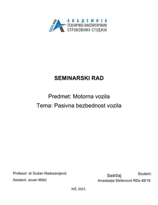 Pasivna bezbednost vozila