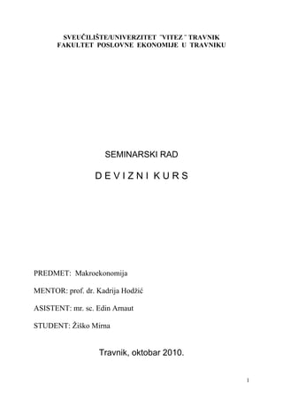 Devizni kurs – makroekonomija