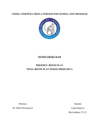 Biznis plan nekog preduzeca