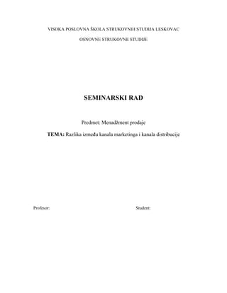 Razlika između kanala marketinga i kanala distribucije