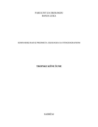 Tropske kišne šume