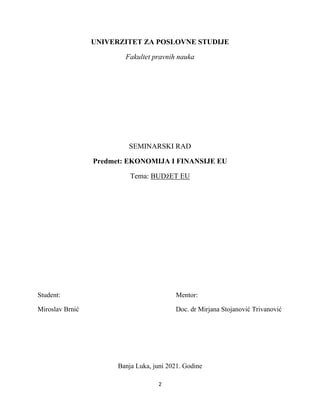 Budžet eu: analiza strukture, prihoda, rashoda i procesa usvajanja