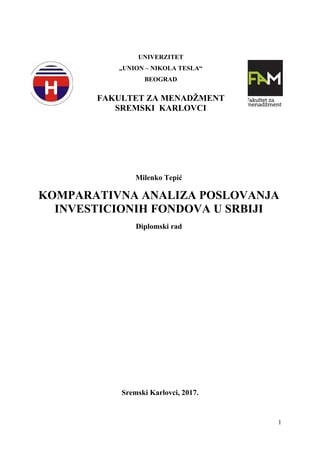 Komparativna analiza poslovanja investicionih fondova u Srbiji