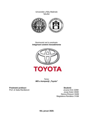 IMS u kompaniji Toyota