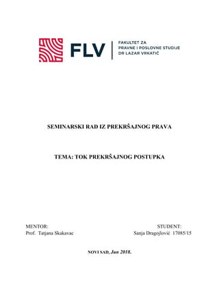 Tok prekrsajnog postupka