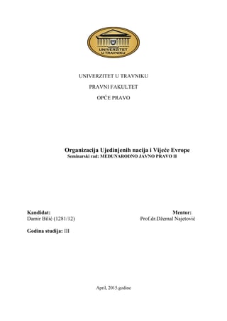Organizacija Ujedinjenih nacija i Vijeće Evrope
