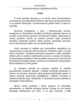 Biranje investicija na globalnom tržištu