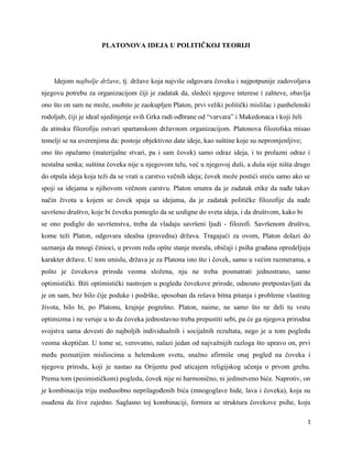 Platonova ideja u političkoj teoriji