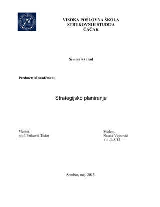 Strategijsko planiranje