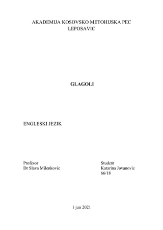 Glagoli u engleskom jeziku