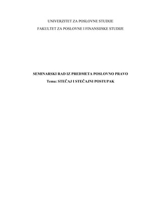 Stečaj i stečajni postupak