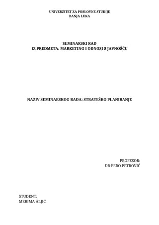 Strateško planiranje