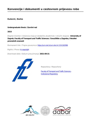Konvencije i dokumenti u cestovnom prevozu robe