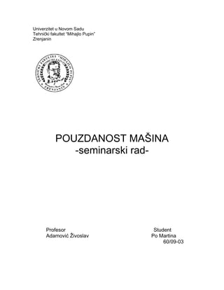 Pouzdanost mašina: analiza i primeri