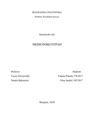 Reciklaža medicinskog otpada